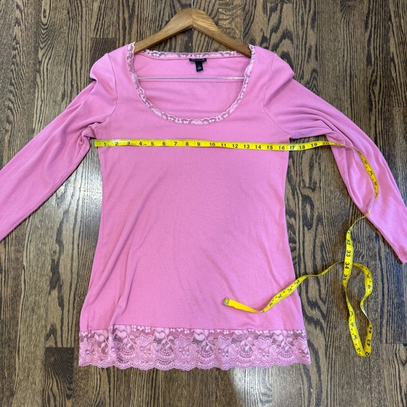 Torrid Cotton Modal Rib Scoop Neck Lace Trim Tee - Picture 8 of 9